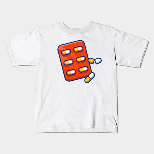 Capsule Pills Strip Kids T-Shirt by Catalyst Labs